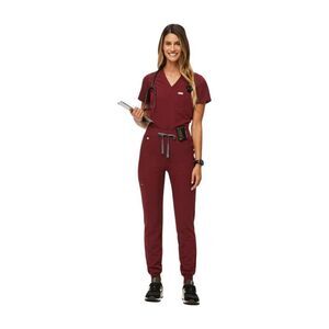 Figs Women's Burgundy High Waisted Zamora Jogger Scrub Pant Women's Size M NWT